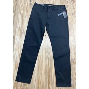 Johnny Bigg Mens Size 38x32 Black Slim Fit Stretch Chino Pants Zip Fly NWT